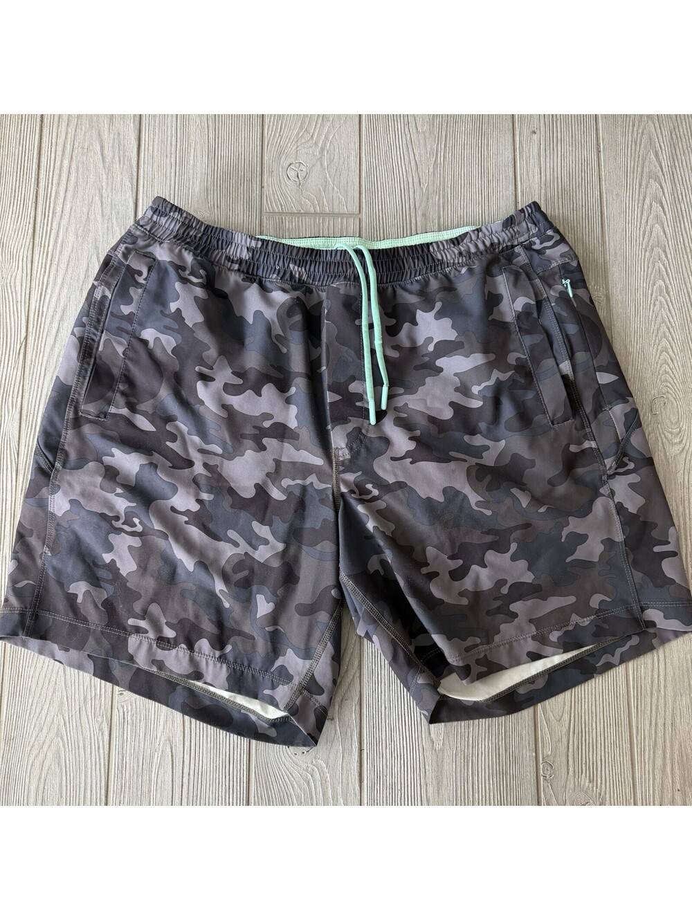 Birddogs Boom Shorts Men’s XL Gray Black Camo Lined Athletic Gym Performance